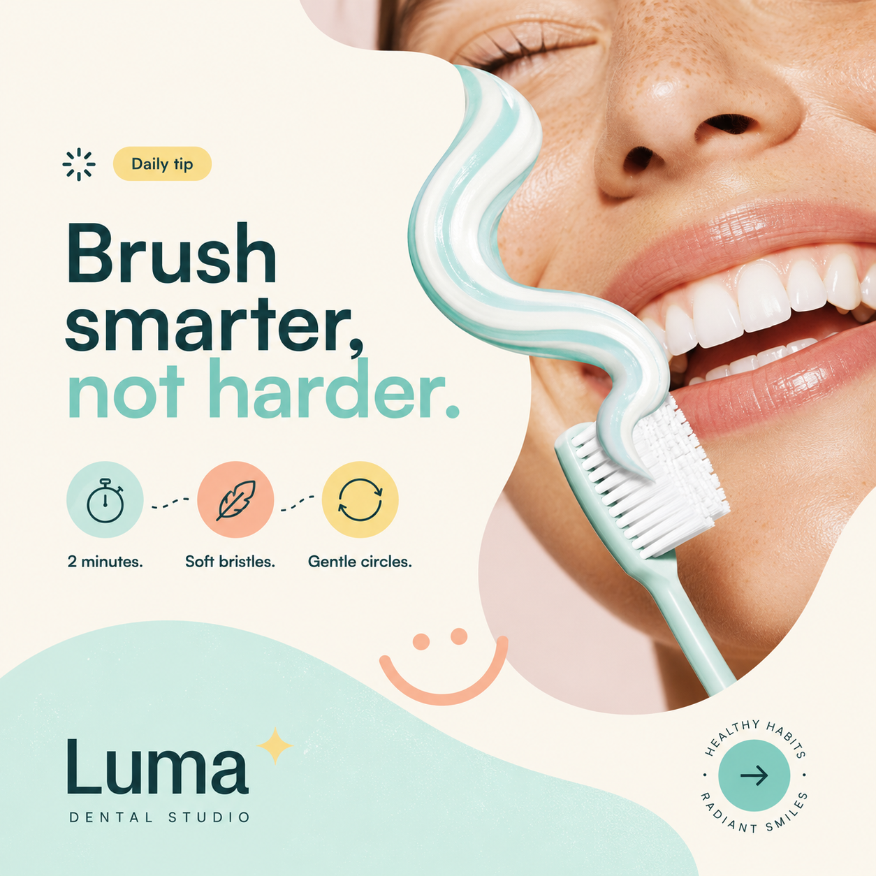 Dental education social post concept